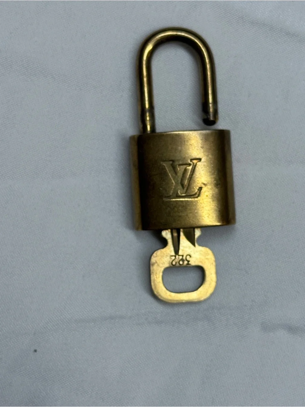 Louis Vuitton Gold Tone Padlock with Key # 322